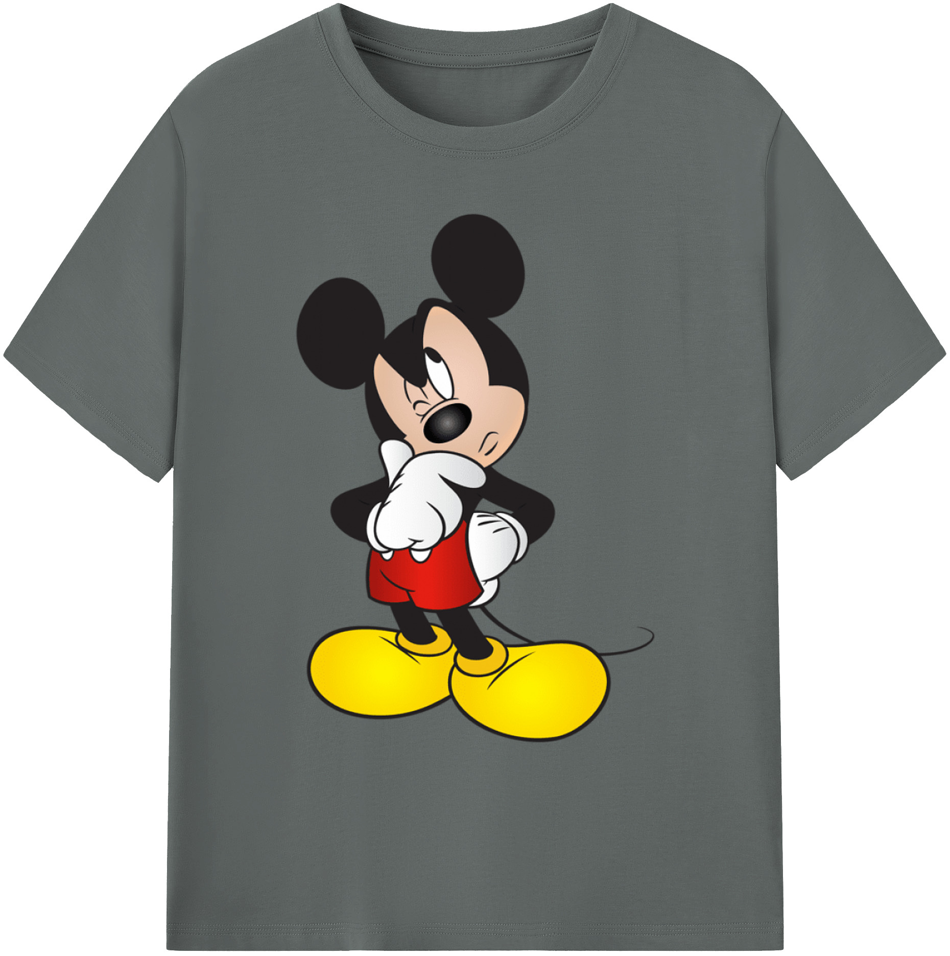 ミッキーマウス Mickey Mouse 綿100％ メンズ半袖Tシャツ｜肌触りやわらか＆通気性